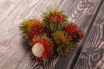 Organic tropical sweet Rambutan fruit