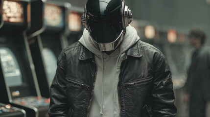 Exploring a futuristic arcade with past influences in fashion