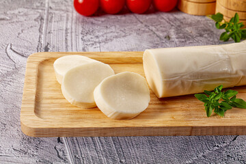 Italian dairy - mozzarella cheese with slices