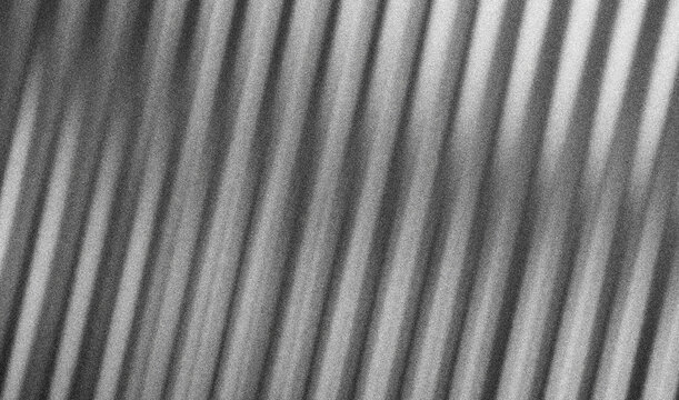 Slatted glass background black and white color. Fluted texture with fine grain, soft blur. Modern abstract blurred background for digital design, banners, web visuals, branding projects