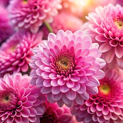 Bunch of pink flowers with yellow centers