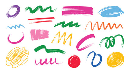 Colorful Brush Stroke Seamless Pattern on White Background for Design