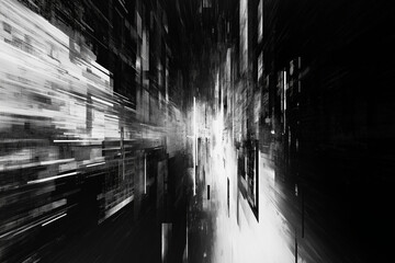 Abstract futuristic cyberpunk displacement map for 3d rendering. Random distorted black white broken glitch screen background. Digital as manual, lo-fi retro video noise overlay
