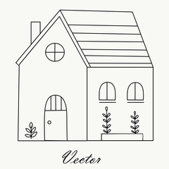 Cozy Minimalist House Drawing Simple Hand Drawn Home Outline