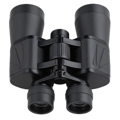 Black binoculars isolated on transparent background  