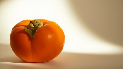 copy space fresh background orange fruit top view natural persimmons minimalist healthy
