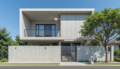 Fototapeta premium Modern Concrete House Contemporary Architecture Exterior Design Residential Building S