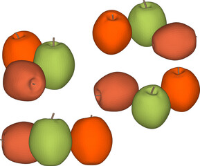 vector illustration of apple fruit food design in small fruit bowl for dessert 