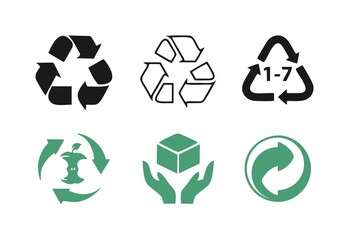 Obraz premium Green Recycling Icons