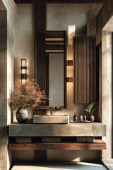 Modern minimalist bathroom interior design