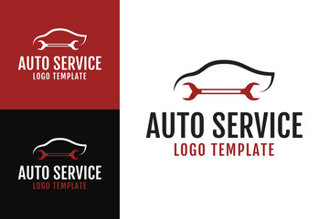 Auto service car logo design vector illustration