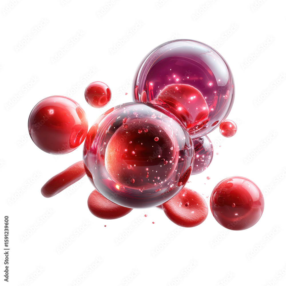 Poster molecular structure and interaction of red blood cells and plasma in a laboratory setting highlighti