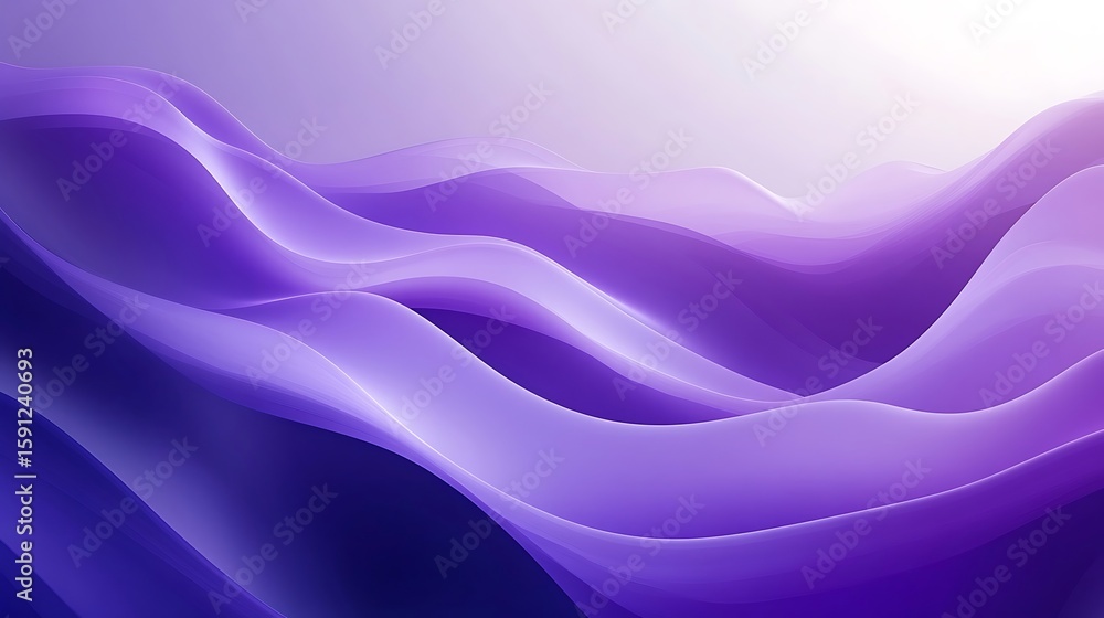 Poster abstract wavy purple background with smooth gradient flowing light design