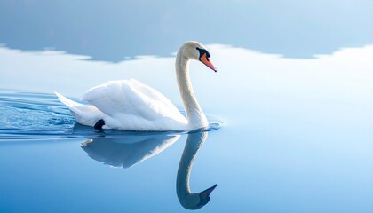 Obraz premium Swan on Water with Gentle Ripples