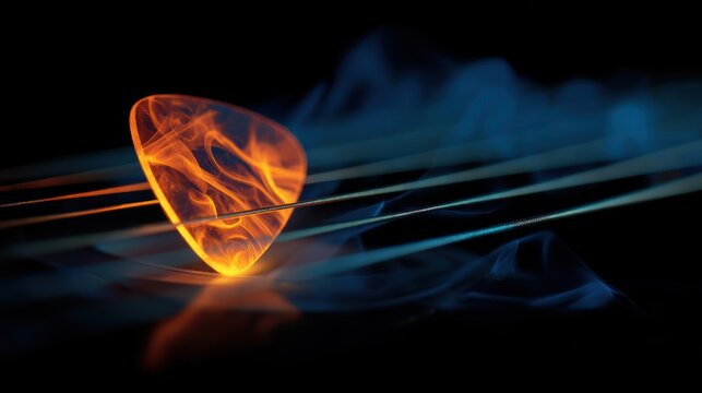 Flaming guitar pick image