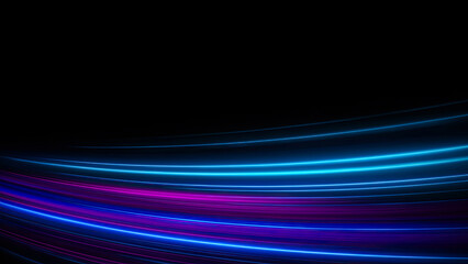 High speed purple blue line abstract technology background digital fiber hi tech concept. Speed light line blurred on dark background, Data fast transfer simulation.