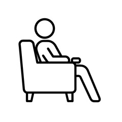 Seated person outline icon representing sedentary lifestyle