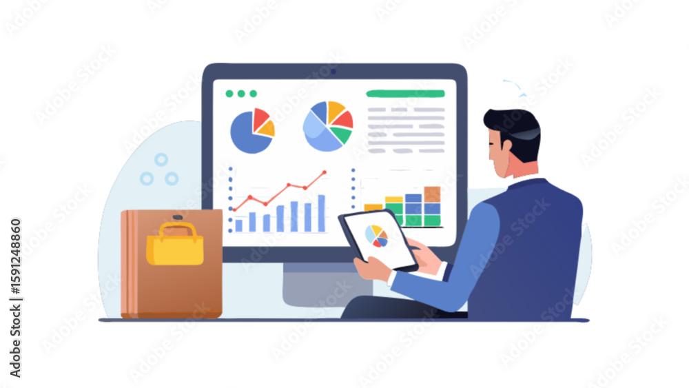 Poster data analysis and business intelligence dashboard for monitoring key performance indicators and metr