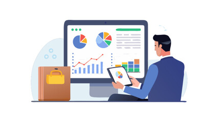 Data analysis and business intelligence dashboard for monitoring key performance indicators and metrics overview
