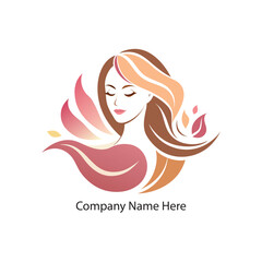 Beauty spa logo vector with abstract woman face silhouette 