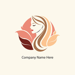 Beauty spa logo vector with abstract woman face silhouette 