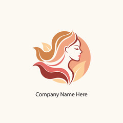 Beauty spa logo vector with abstract woman face silhouette 