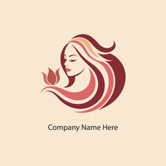 Beauty spa logo vector with abstract woman face silhouette 