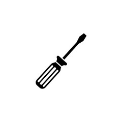 screwdriver icon vector illustration , Illustration of a flathead screwdriver tool on a white background