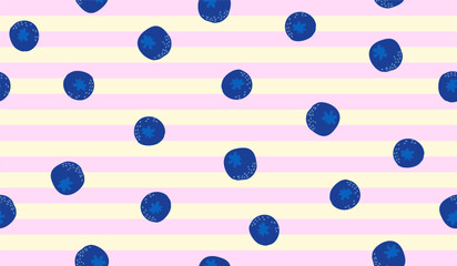 Cute blueberry fruits pattern background vector design