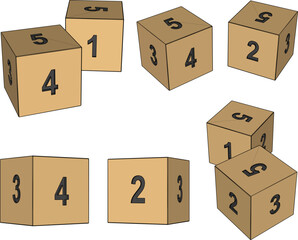 Vector sketch illustration of a decorative design of a dexterity dice toy to improve children's intelligence 