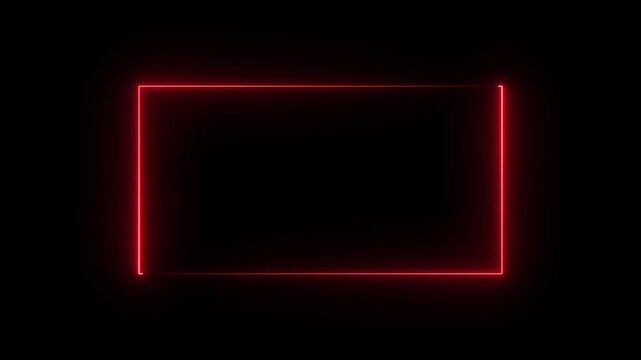 Abstract Neon rectangle frame animation Abstract glowing neon rectangle border frame Animation of glowing neon rectangles abstract background.4k video