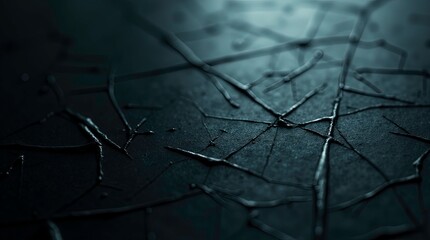 Close-up of dark rough black textured surface with irregular patterns and subtle lighting, 3d Illustrations.