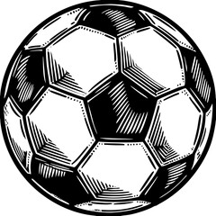 soccer ball (linocut style)
