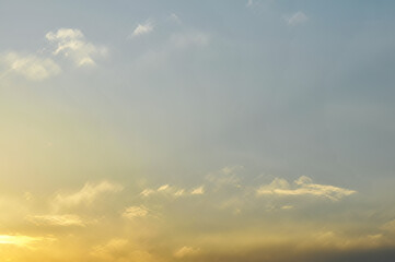 sun ray is go down and amazing dramatic orange cloud in sunset