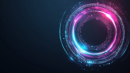 Abstract neon circle background