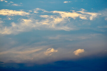sun ray is go down and amazing dramatic orange cloud in sunset