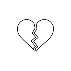 Broken heart icon vector illustration for web, ui designs