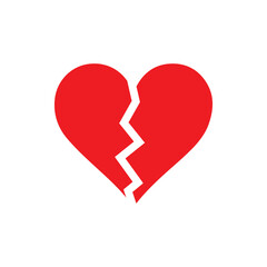 Broken heart icon vector illustration for web, ui designs