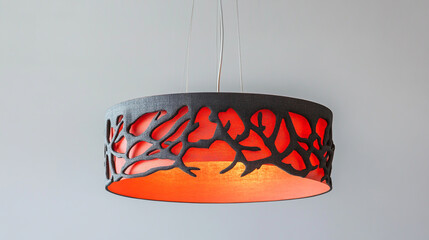 The decorative pendant lamp with a coral shade brings an artistic touch to any contemporary home