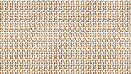 Seamless pattern of brown swirls and lines on a white background forming a repetitive design element