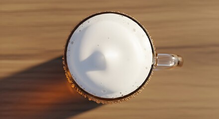 Mug with fresh beer and white foam. Banner flat lay template for advertising a bar, pub and menu with space for text and for logo or brand