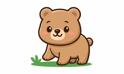 Obraz premium Cute bear mascot cartoon illustration
