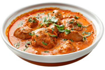 HD 4K Image of Butter Chicken on Transparent Background with Clear Clarity and Delicious Features Suitable for Creative Designs and Stock Image Collections