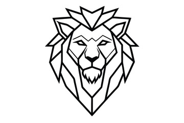 Obraz premium Geometric lion outline reveals a modern, powerful and regal character in this artwork
