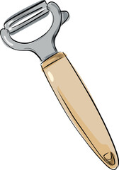 Horizontal blade vegetable peeler hand-drawn illustration © TanyaArt