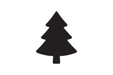 Obraz premium Christmas tree silhouette vector art illustration on white background