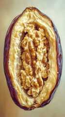 Delicious stuffed date, a healthy and sweet snack. Enjoy this natural energy booster.
