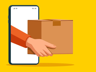 courier delivery app smartphone express illustration clipart