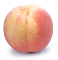 Hakuho pink Peach on white background, Peach premium fruit isolate on white with clipping path PNG File