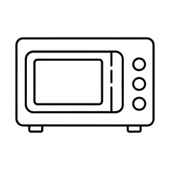 Vector Illustration of a Microwave Oven Outline Kitchen Appliance Isolated on White Background
